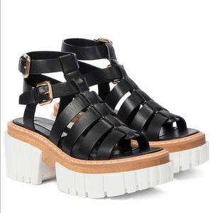 New Stella McCartney Emilie Black White Platform Sandal 37 - US Size 7